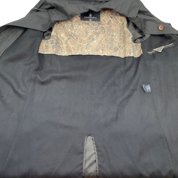 London Fog Black Classic Timeless Rain Lightweight Trench Coat Women's Size 6P - Picture 4 of 9